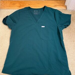 Figs Forest Green Scrub Top